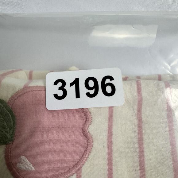 Carter's Striped Apple Dress with Underpants Baby Girls Size 9 Months Cream Pink - Picture 8 of 8